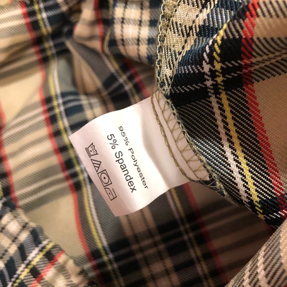 Shein Curve Tan Tartan Plaid High Waisted Shorts - Picture 4 of 5